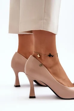 Szpiki Eko Skórzane Beżowe Kismetti