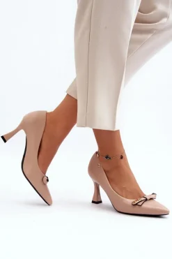 Szpiki Eko Skórzane Beżowe Kismetti