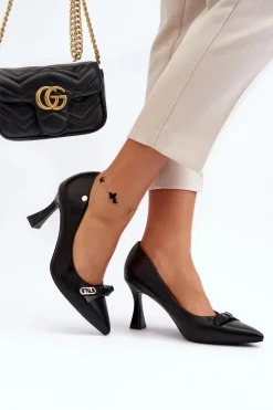 Szpiki Eko Skórzane Czarne Kismetti