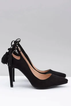 Szpilki damskie Lu Boo Czarne Zamszowe Loona