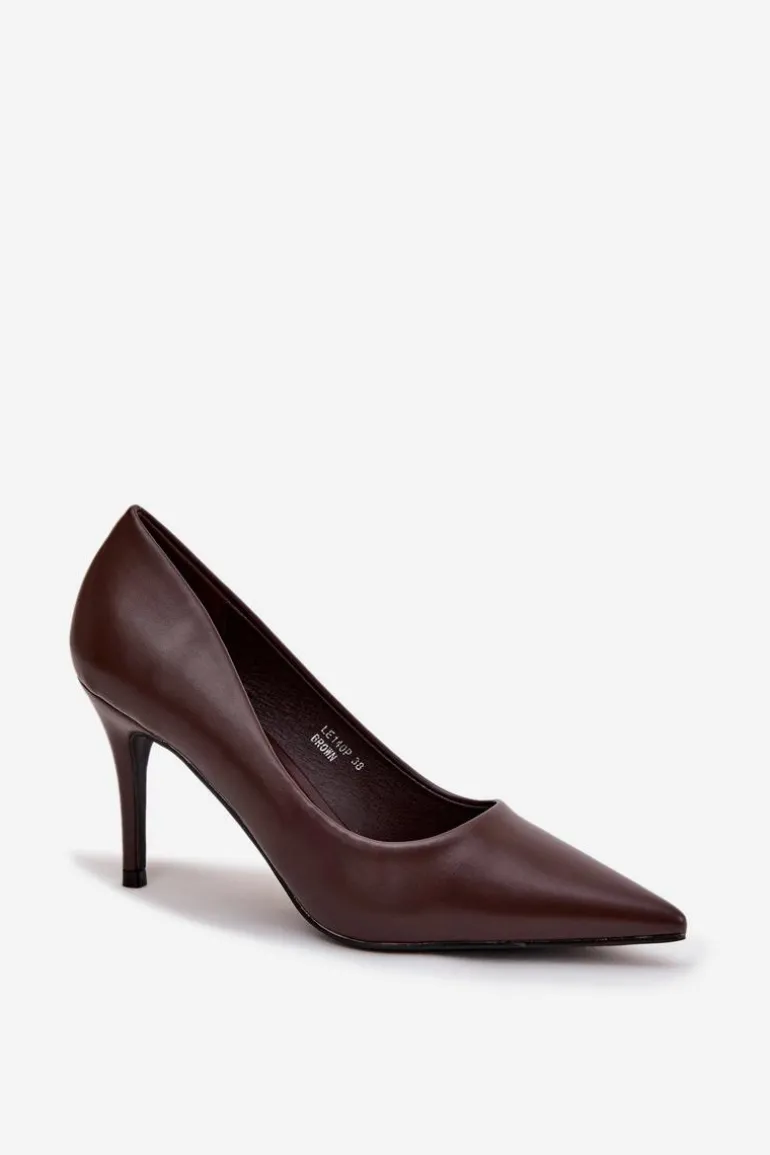 Szpilki Damskie Z Eko Skóry Czekoladowe Sivana