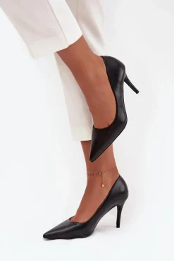 Szpilki Damskie Z Eko Skóry Czarne Sivana