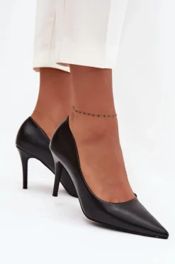 Szpilki Damskie Z Eko Skóry Czarne Sivana