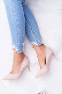 Szpilki Damskie Zamszowe W Szpic Różowe Cream