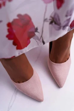 Szpilki Damskie Zamszowe Różowe Yanna