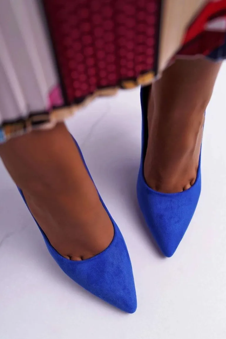 Szpilki Damskie Zamszowe Niebieskie Yanna