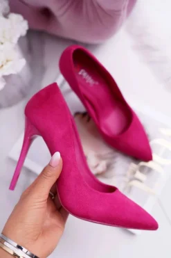 Szpilki Damskie Zamszowe Fuksja Yanna
