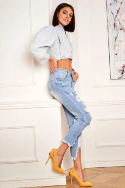 Szpilki Damskie Zamszowe W Szpic Żółte Leven