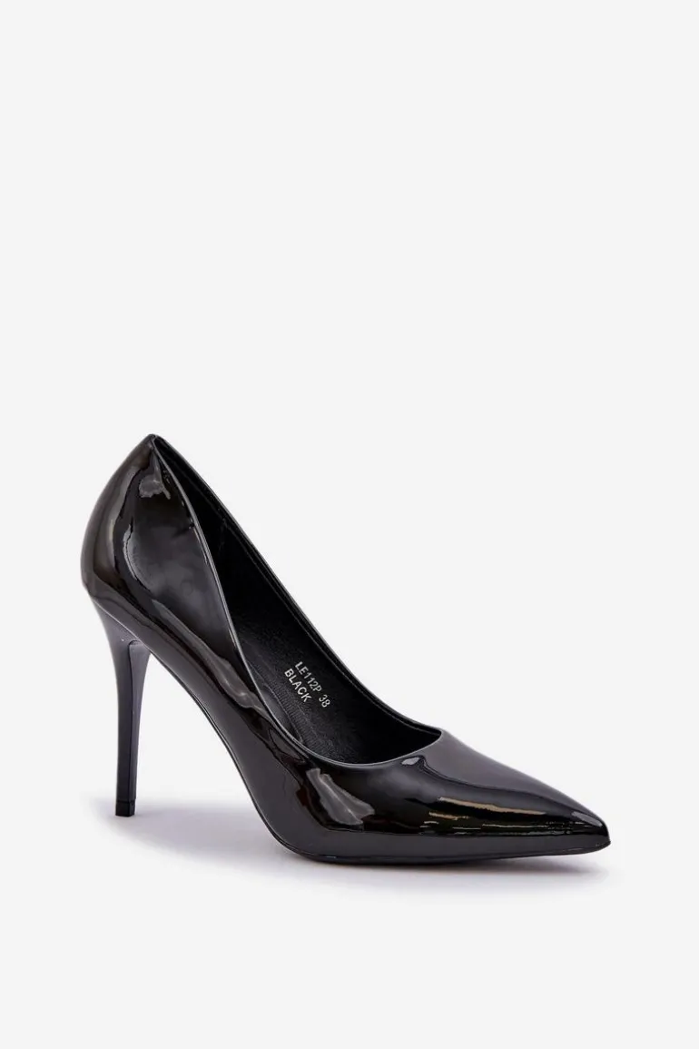 Szpilki Lakierowane Ze Szpiczastymi Noskami Czarne Omenra