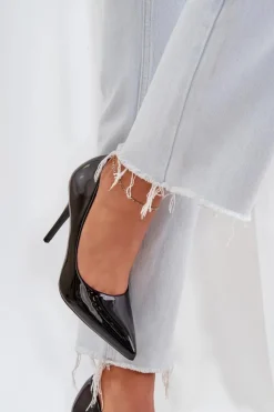 Szpilki Lakierowane Ze Szpiczastymi Noskami Czarne Omenra