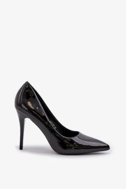 Szpilki Lakierowane Ze Szpiczastymi Noskami Czarne Omenra