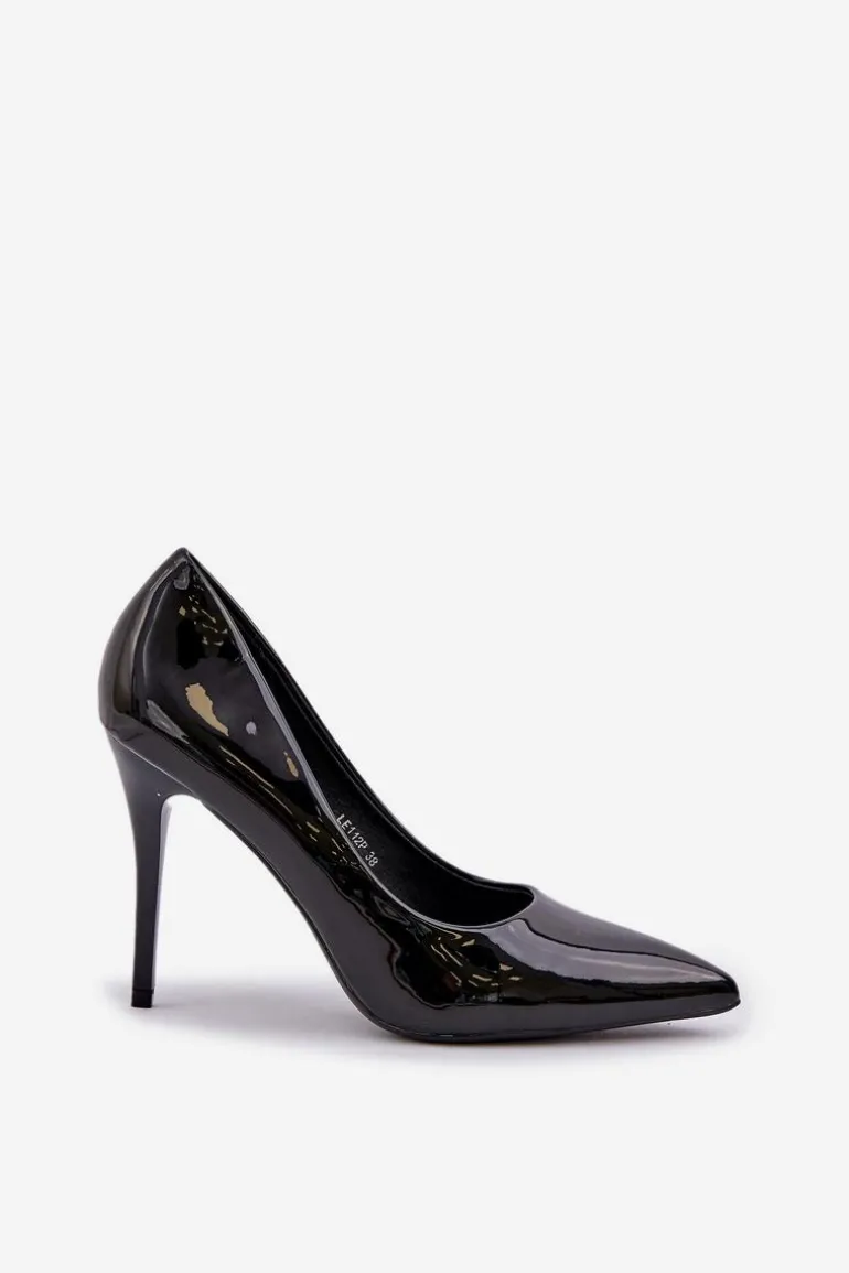 Szpilki Lakierowane Ze Szpiczastymi Noskami Czarne Omenra