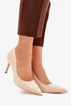 Szpilki Z Eko Zamszu Beżowe Vannith