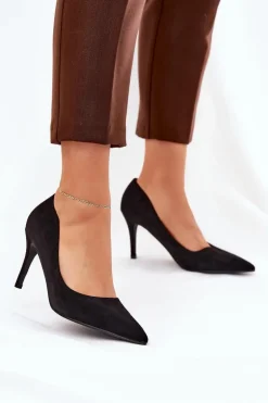 Szpilki Z Eko Zamszu Czarne Vannith