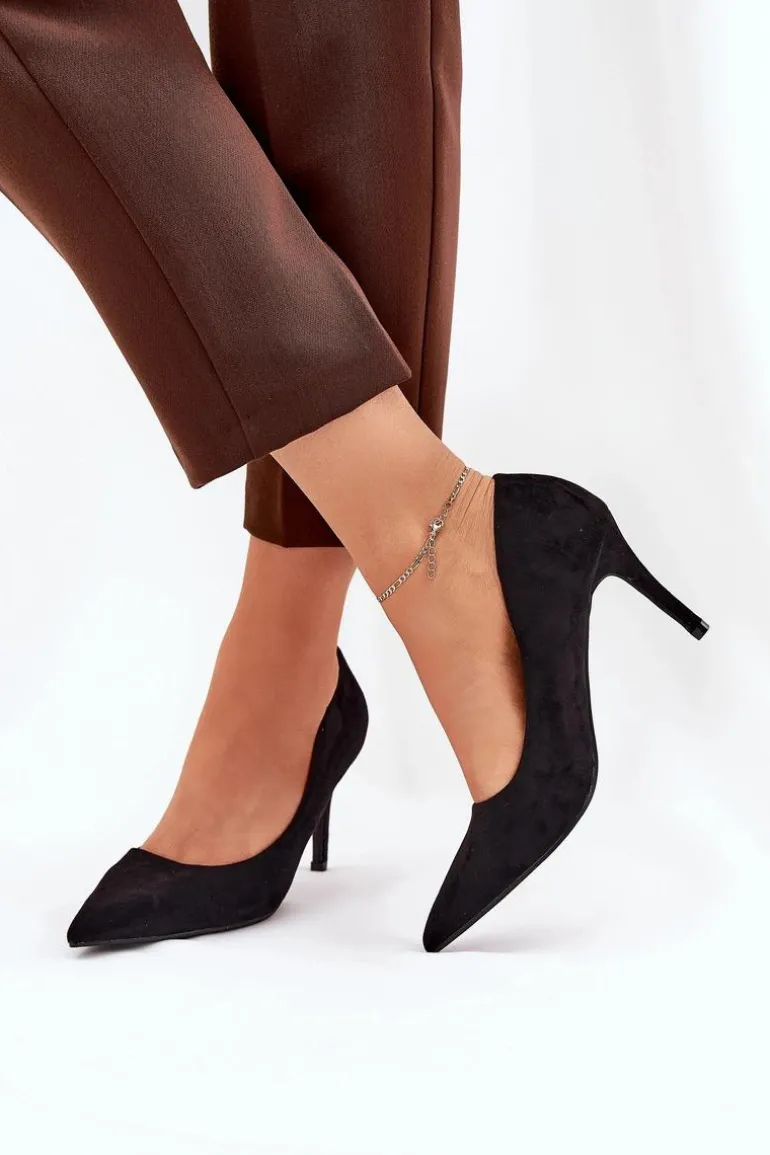 Szpilki Z Eko Zamszu Czarne Vannith