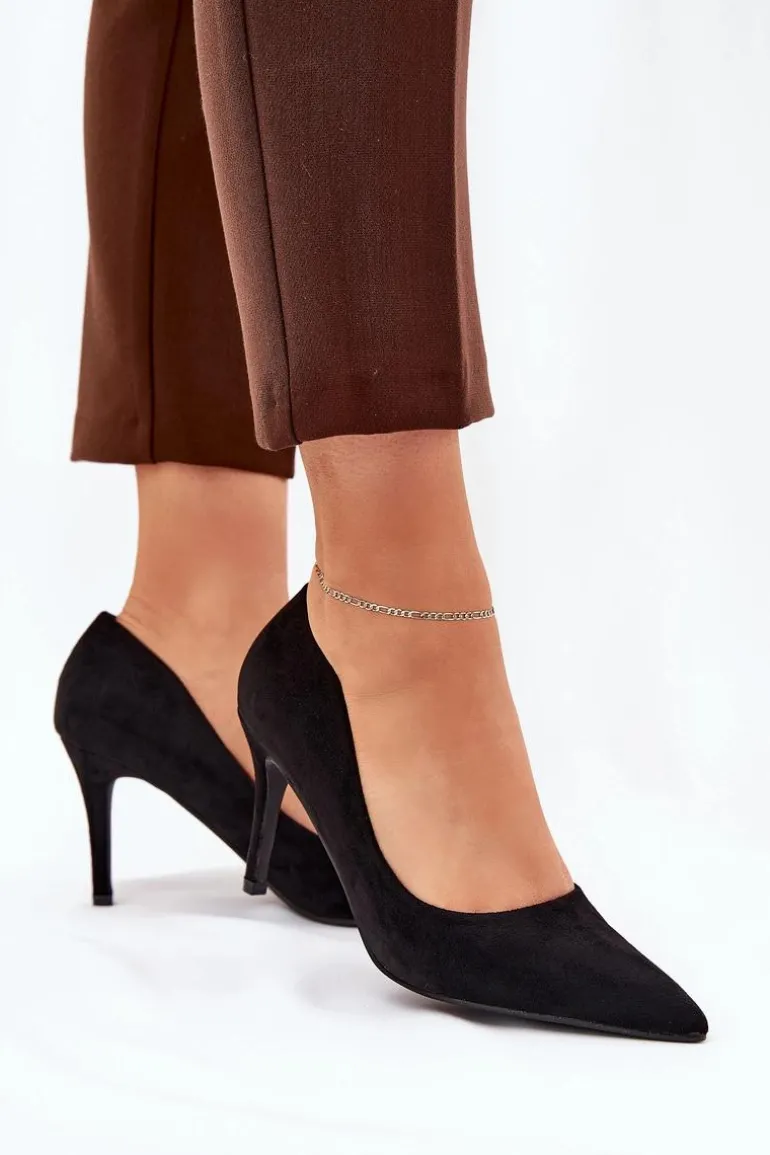 Szpilki Z Eko Zamszu Czarne Vannith