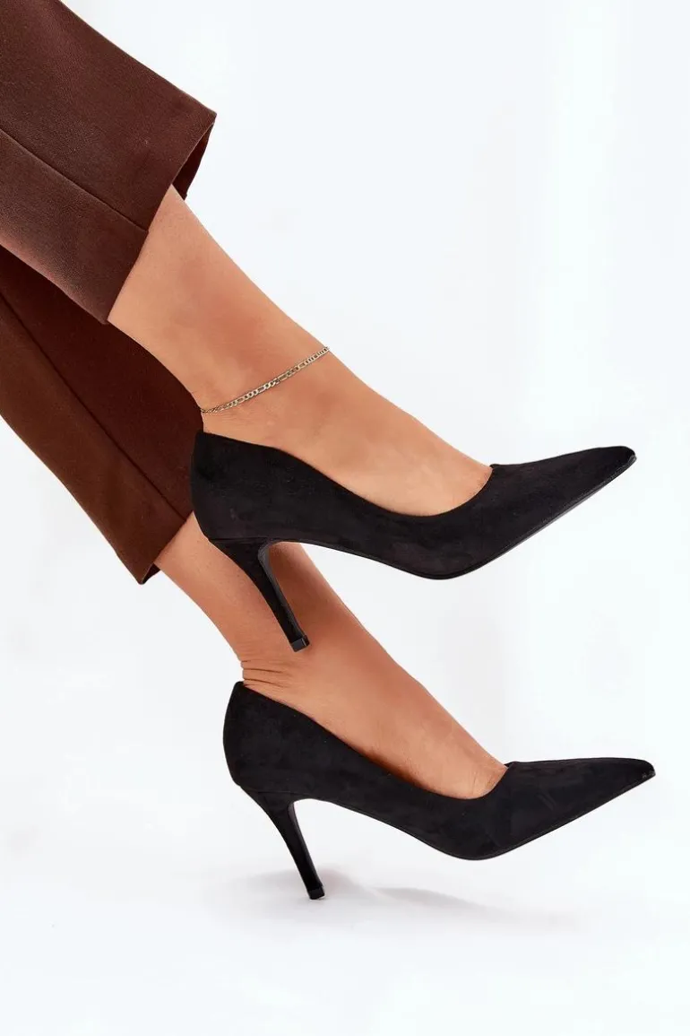 Szpilki Z Eko Zamszu Czarne Vannith