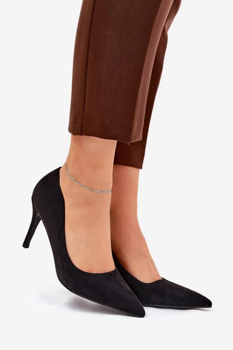 Szpilki Z Eko Zamszu Czarne Vannith