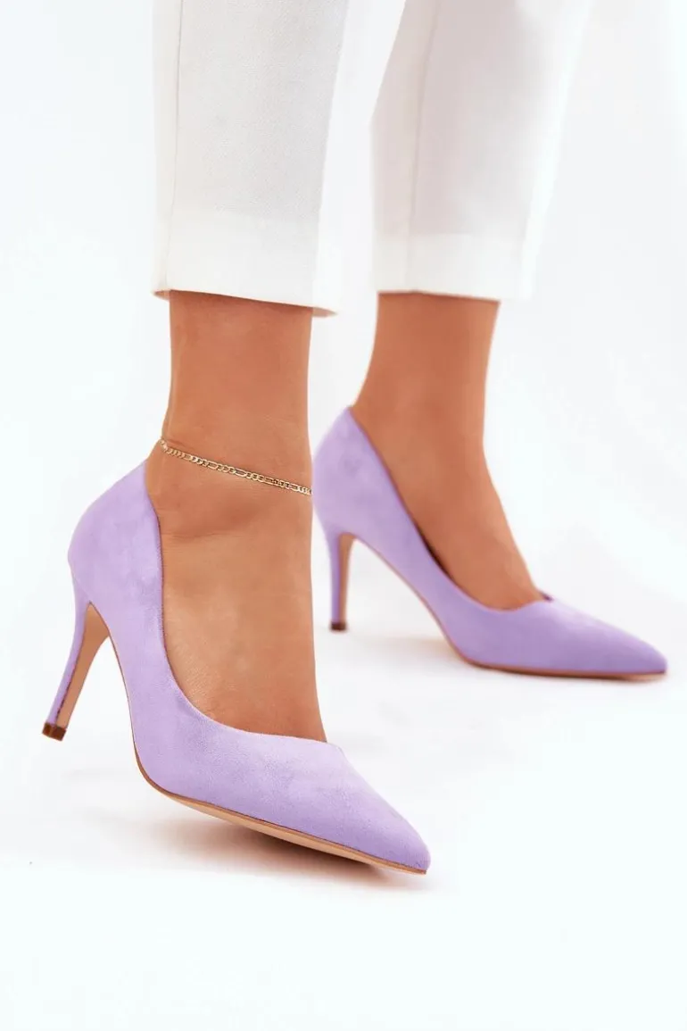 Szpilki Z Eko Zamszu Fioletowe Vannith