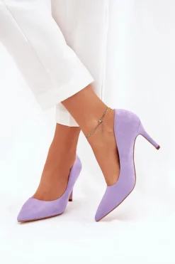 Szpilki Z Eko Zamszu Fioletowe Vannith