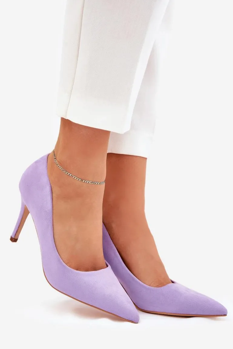 Szpilki Z Eko Zamszu Fioletowe Vannith