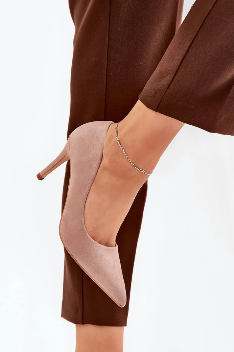 Szpilki Z Eko Zamszu Khaki Vannith