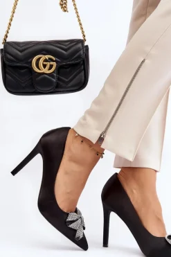 Szpilki Z Kokardą Czarne Fairine