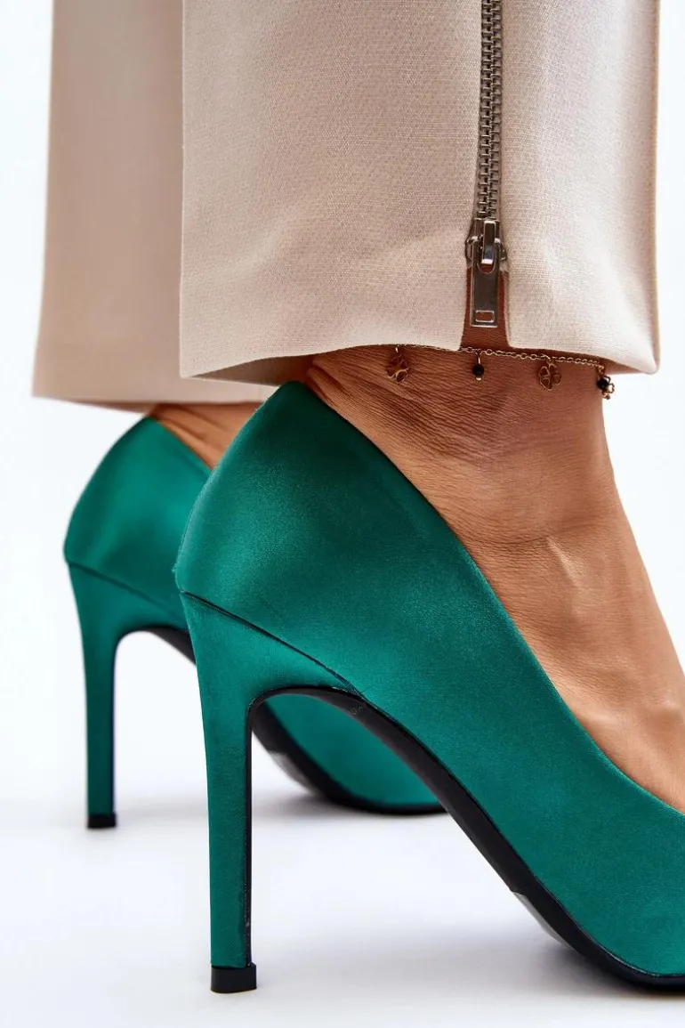 Szpilki Z Kokardą Zielone Fairine