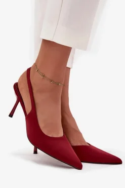 Szpilki Z Odkrytymi Piętami Bordowe Lenira