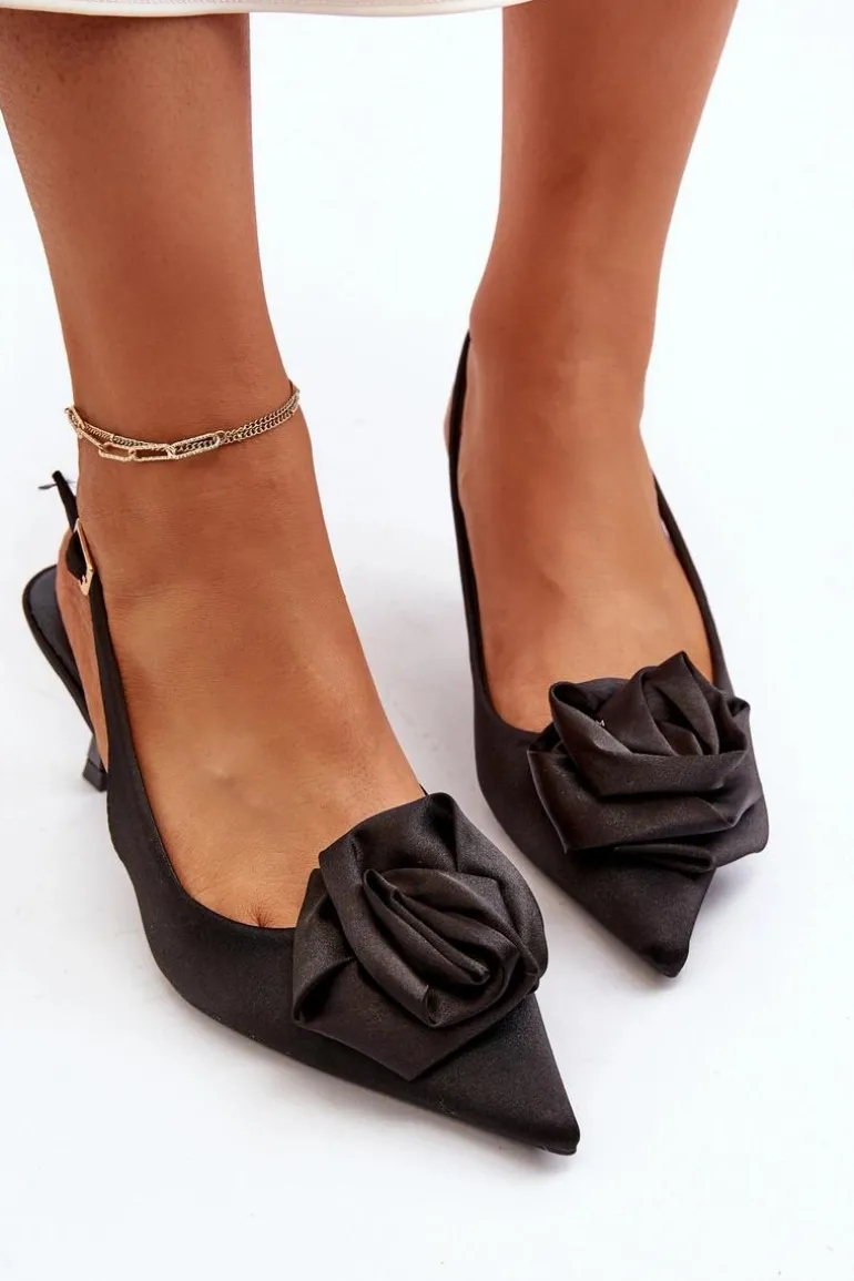 Szpilki Z Ozdobą Czarne Ozena