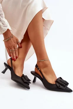 Szpilki Z Ozdobą Czarne Ozena