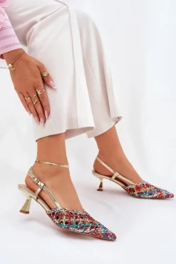 Szpilki Ze Szpiczastym Noskiem I Odkrytą Piętą Multikolor Umirana