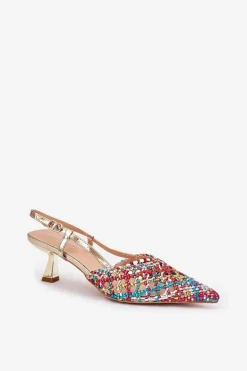 Szpilki Ze Szpiczastym Noskiem I Odkrytą Piętą Multikolor Umirana