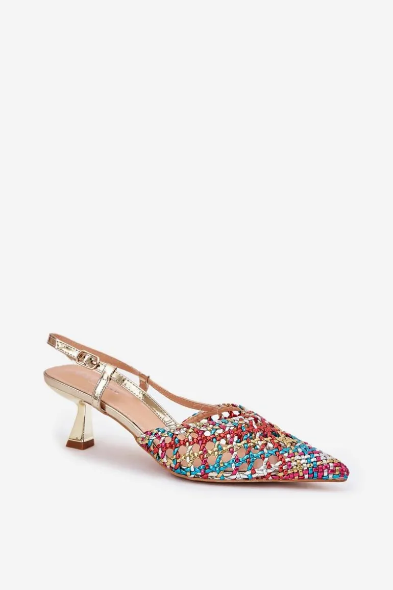 Szpilki Ze Szpiczastym Noskiem I Odkrytą Piętą Multikolor Umirana