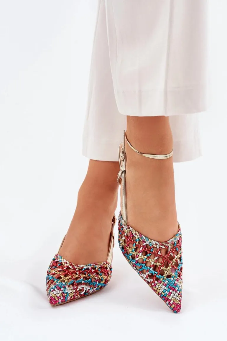 Szpilki Ze Szpiczastym Noskiem I Odkrytą Piętą Multikolor Umirana