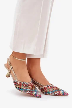 Szpilki Ze Szpiczastym Noskiem I Odkrytą Piętą Multikolor Umirana