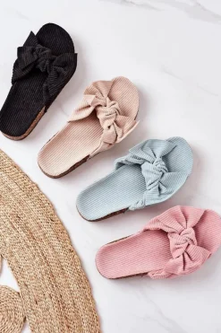 Sztruksowe Klapki Na Korku Miętowe Summertime