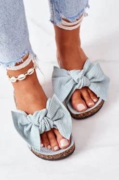 Sztruksowe Klapki Na Korku Miętowe Summertime