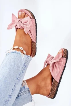 Sztruksowe Klapki Na Korku Różowe Summertime