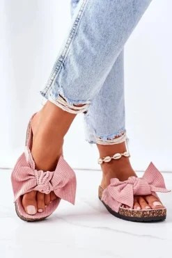 Sztruksowe Klapki Na Korku Różowe Summertime