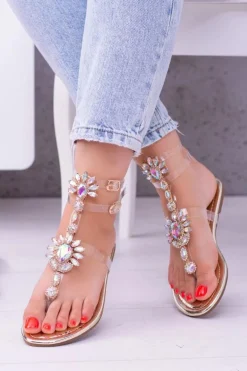 Tanie Buty Lu Boo Eleganckie Transparentne Sandały Cyrkonie Nomire