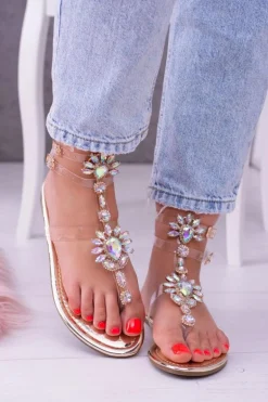 Tanie Buty Lu Boo Eleganckie Transparentne Sandały Cyrkonie Nomire