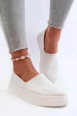 Tenisówki Damskie Na Platformie NN276006 Memory Foam System Białe