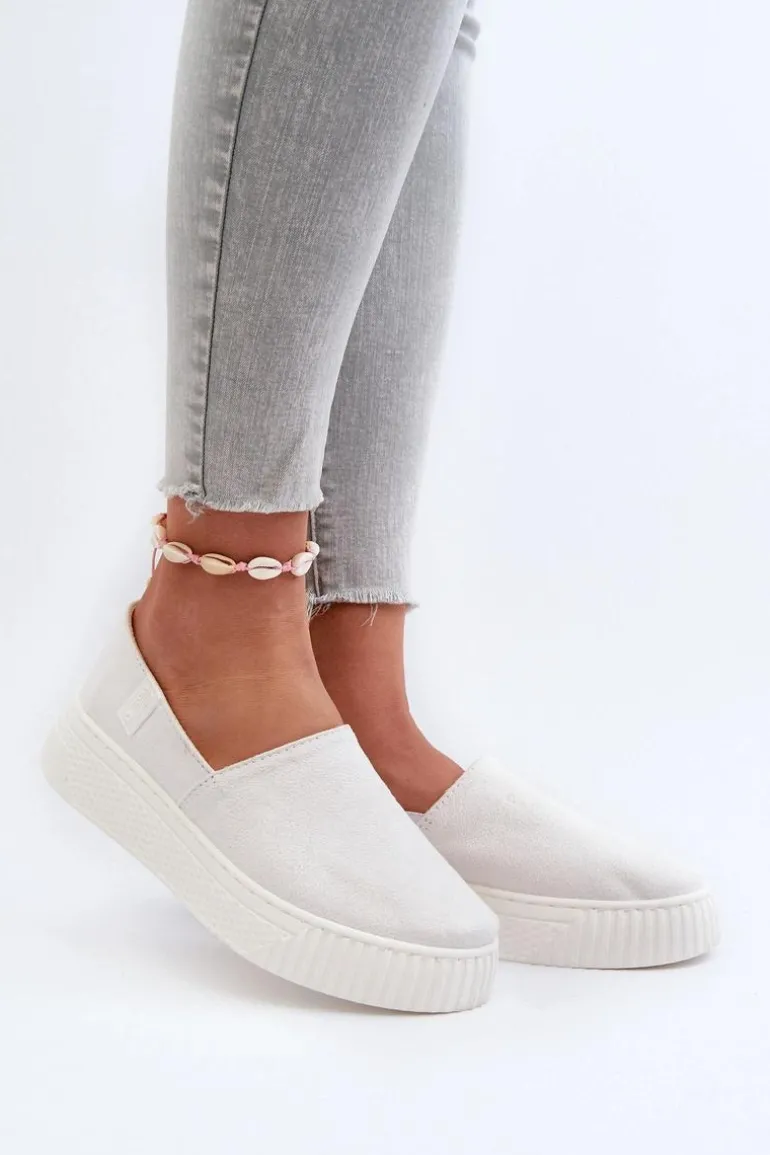 Tenisówki Damskie Na Platformie NN276006 Memory Foam System Białe