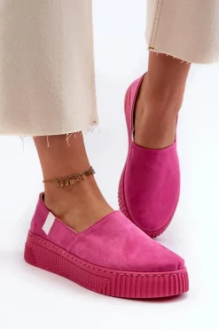 Tenisówki Damskie Na Platformie NN276009 Memory Foam System Fuksja