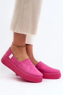 Tenisówki Damskie Na Platformie NN276009 Memory Foam System Fuksja