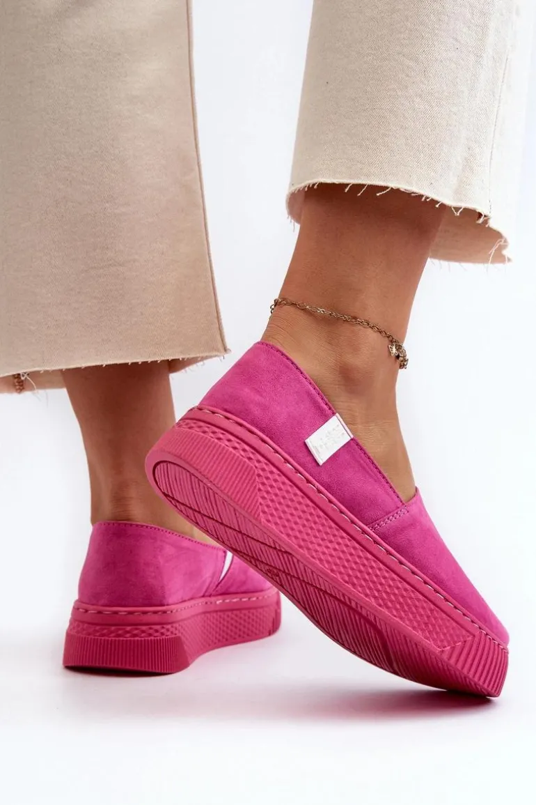 Tenisówki Damskie Na Platformie NN276009 Memory Foam System Fuksja