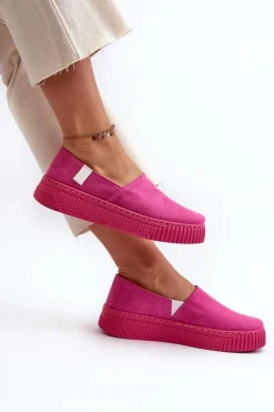 Tenisówki Damskie Na Platformie NN276009 Memory Foam System Fuksja