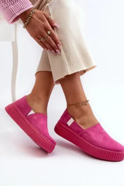 Tenisówki Damskie Na Platformie NN276009 Memory Foam System Fuksja