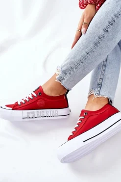 Tenisówki Na Platformie BIG STAR II274025 Czerwone